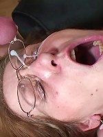 The mature employment officer meets two guys and they take turns fucking her