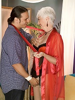 Platinum grannie gives a nasty blowjob